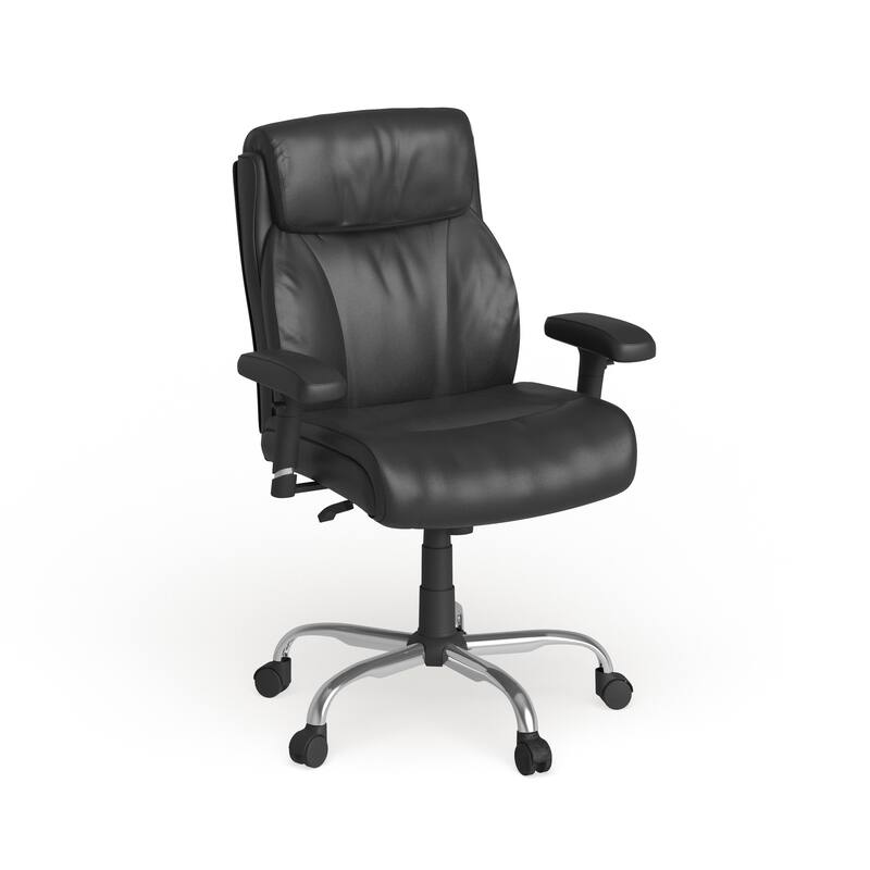 Big & Tall Swivel Ergonomic Task Office Chair - Black LeatherSoft
