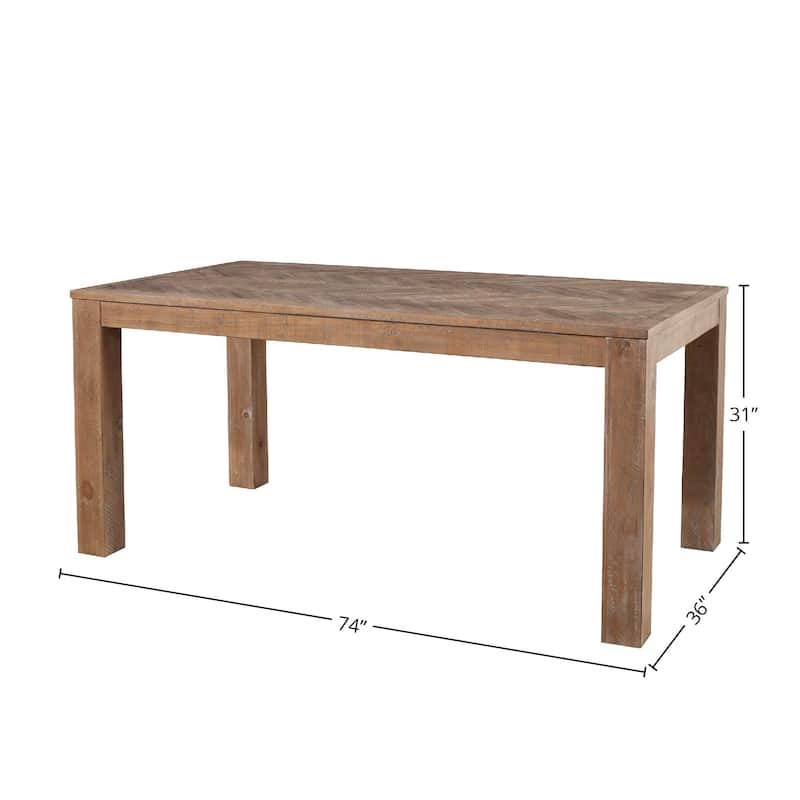 Aiden Fixed Top Wood Dining Table in Weathered Natural - N/A - N/A - N/A