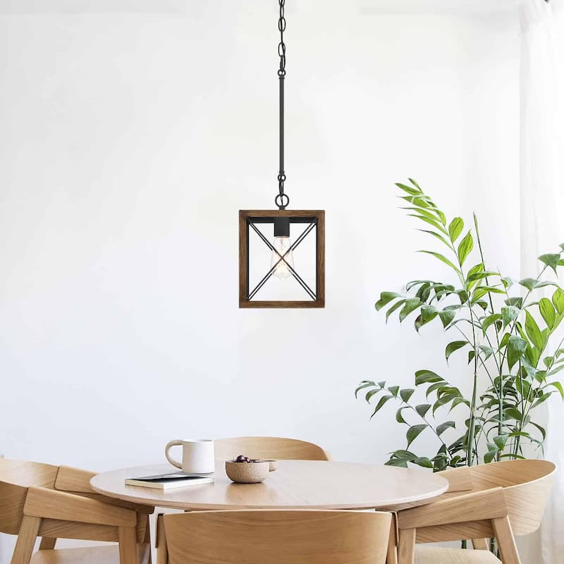 Kiro 1-light Modern Farmhouse Rectangle Pendant Light with UL Certified - N/A