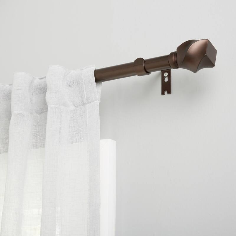 ATI Home Twist 1" Adjustable Window Curtain Rod and Finial Set