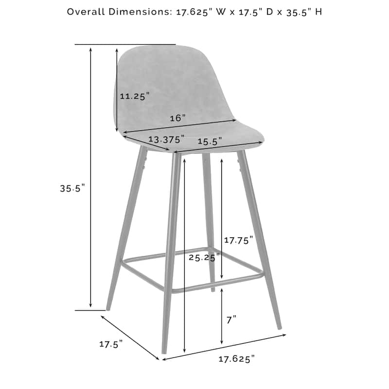Weston 2Pc Counter Stool Set - 17.5"d x 17.63"W x 35.5"h