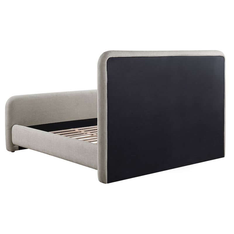Wren Contemporary Fabric Upholstered Panel Bed Grey