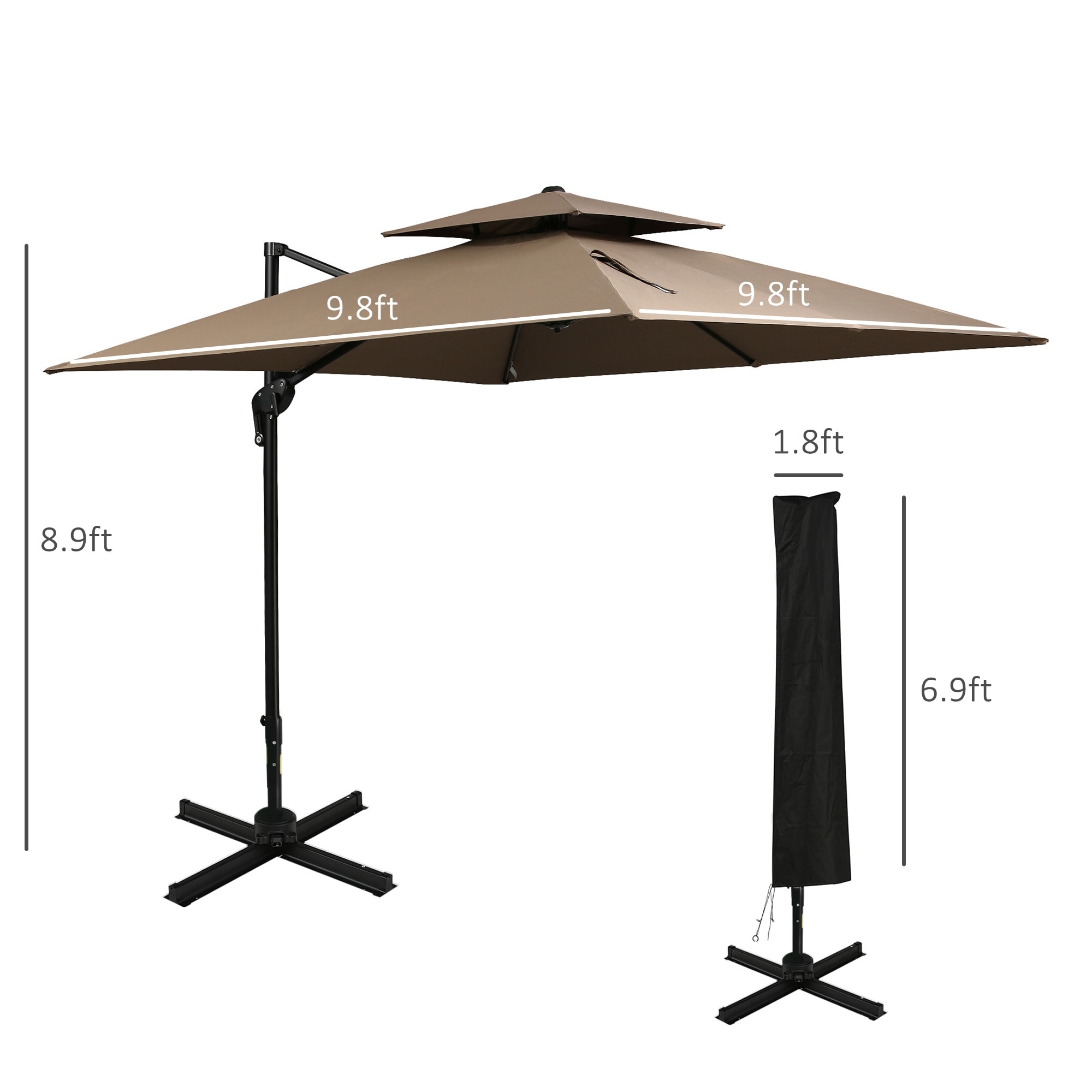 amazon patio umbrella stand Darlee 50 Lb Cast Iron Base Extended Warranty Are you looking for Color:Gunmetal | Team HB 10x10 FT Cantilever Patio