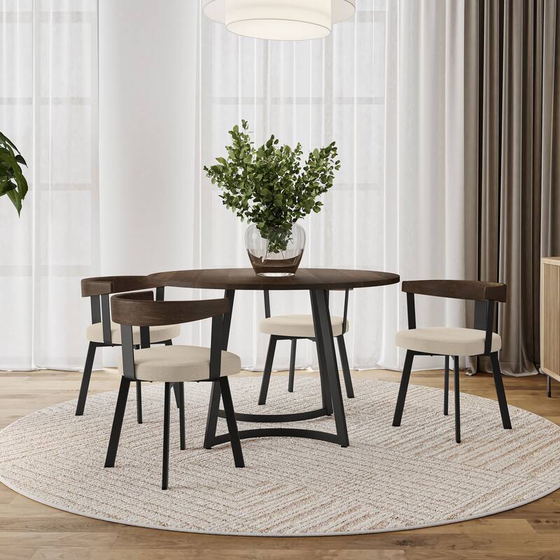 Amisco Lars Dining Chair with Wooden Backrest and Armrests