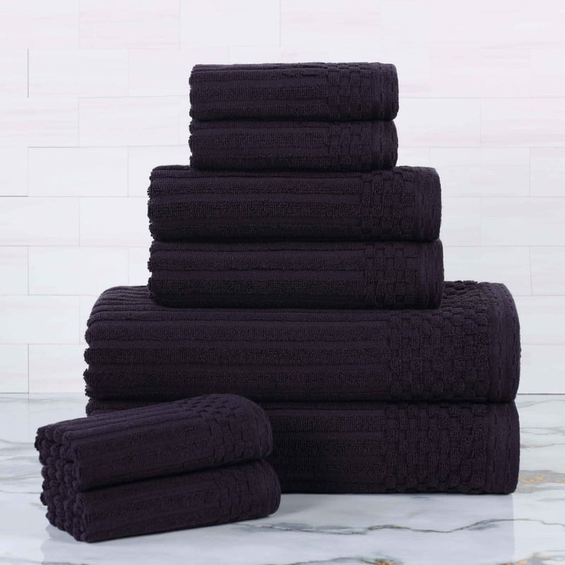 Superior Soho Ribbed Cotton 8-Piece Assorted Towel Set