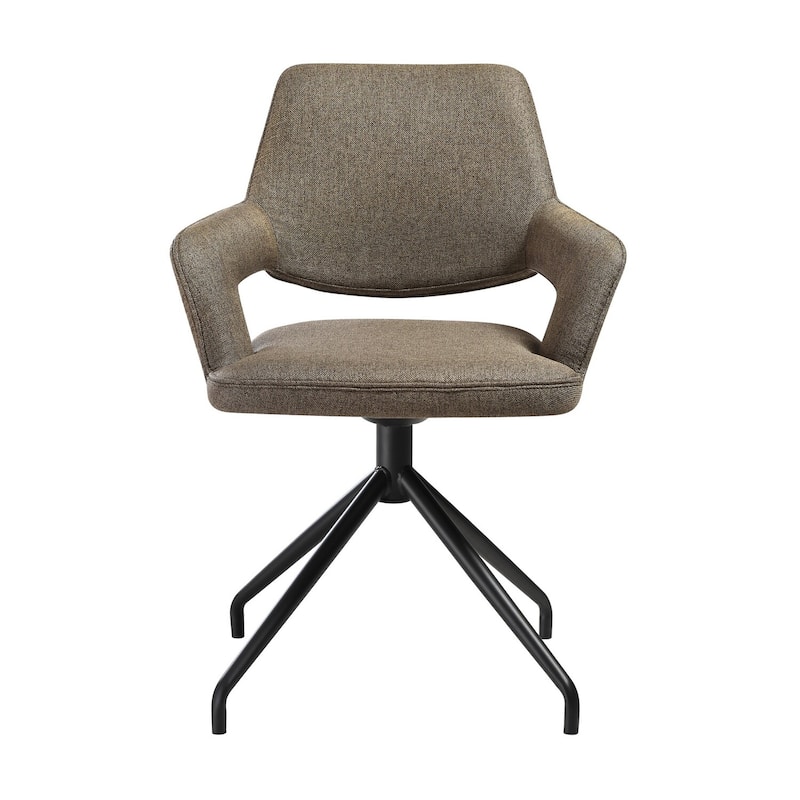 Black/Gray Fabric Upholstered Metal Frame Dining Chair, Set of 2, Sturdy Dining Chair for Dining Rooms - 21.75