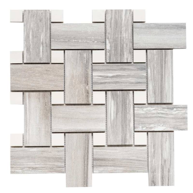The Tile Life Stately Basketweave 13x13 Pearl Attraction Porcelain Floor & Wall Tile - Case of 6 (6.84 Sq. ft.)