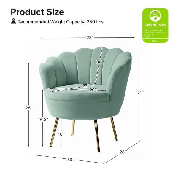 dimension image slide 5 of 18, HULALA HOME Xabier Cute Modern Upholstered Barrel Chair Accent Chair with Tufted Back