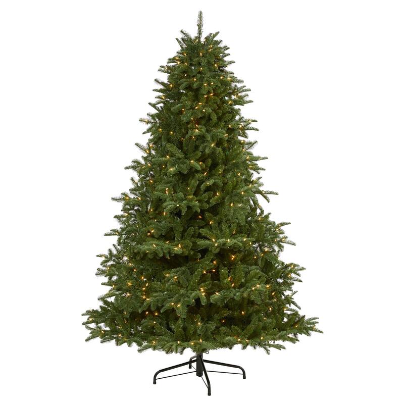 7’ Pre-Lit South Carolina Spruce Artificial Christmas Tree, Clear LED Lights - 7 Foot