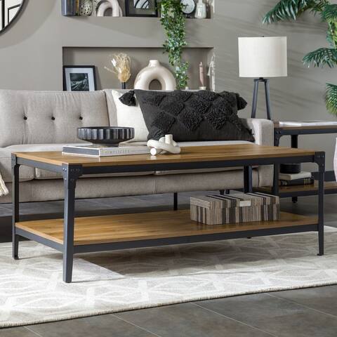 Middlebrook Designs Witten 46-inch Angle Iron Coffee Table - Barnwood