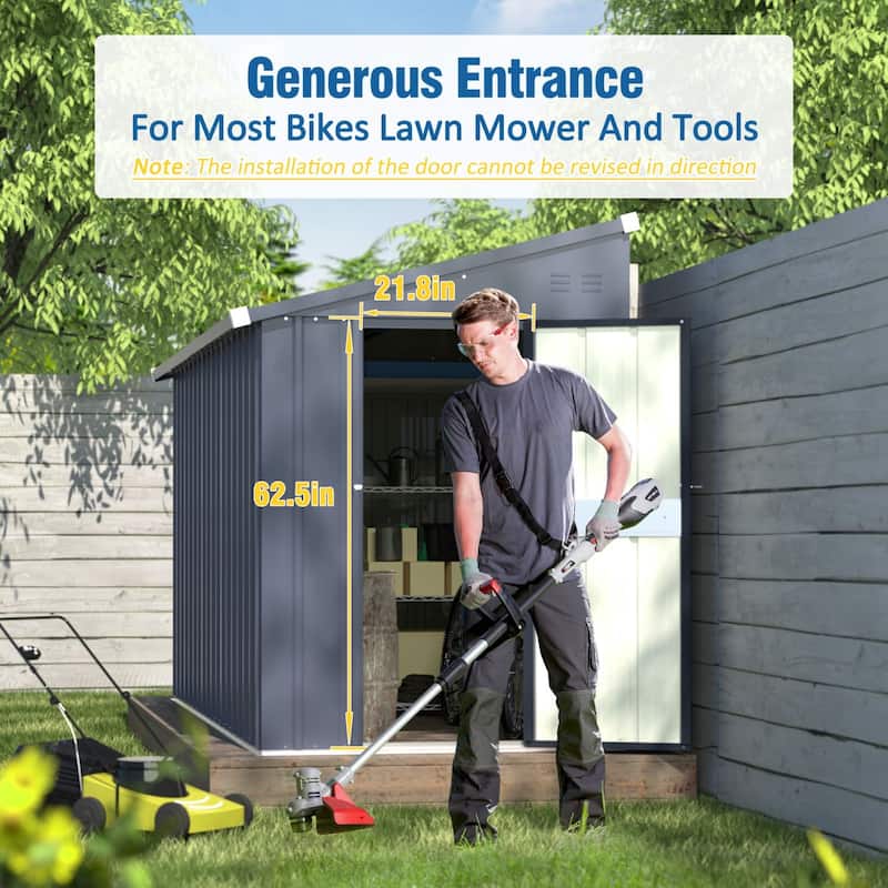 VEIKOUS Outdoor Storage Shed with lean-to Roof for Backyard