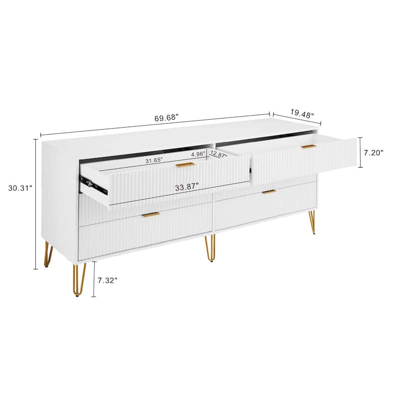 Manhattan Comfort 3-Piece Dumbo Modern 5-Drawer Tall Dresser Nightstand Combo Set