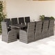 preview thumbnail 10 of 22, vidaXL 7/9/11 Piece Patio Dining Set with Cushions Gray Poly Rattan - 22.4" x 27.2" x 41.7" Gray 11pcs