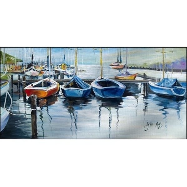 Carolines Treasures JMK1311HRM2858 Sailboats Waiting At The Dock Indoor & Outdoor Runner Mat 28 x 58 in.