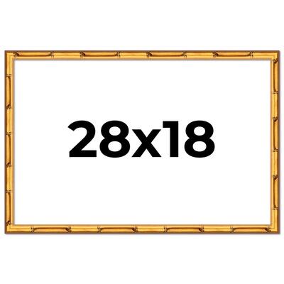28x18 Frame Gold Bamboo Picture Frame Modern Photo Frame Includes UV Acrylic Shatter Guard Front Acid Free Foam Backing Board