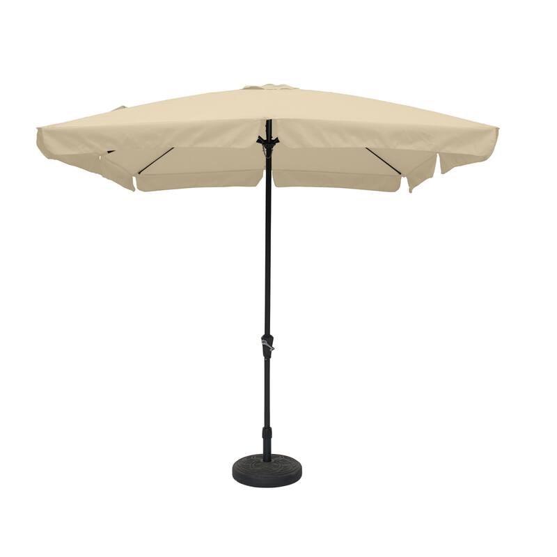 Clihome 10' x 8' Patio Square Market Umbrella with Skirted Canopy - Beige With A-base