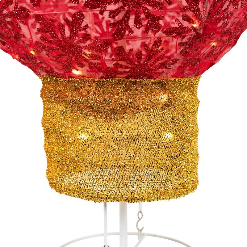 LED Lighted Retro Light Bulb Outdoor Christmas Decoration - 32" - Red - Warm White