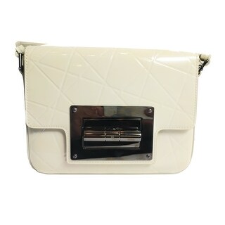 white patent leather handbag