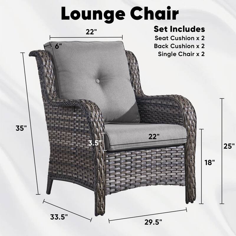 Outdoor Arm Chair with Cushion Rattan Chair