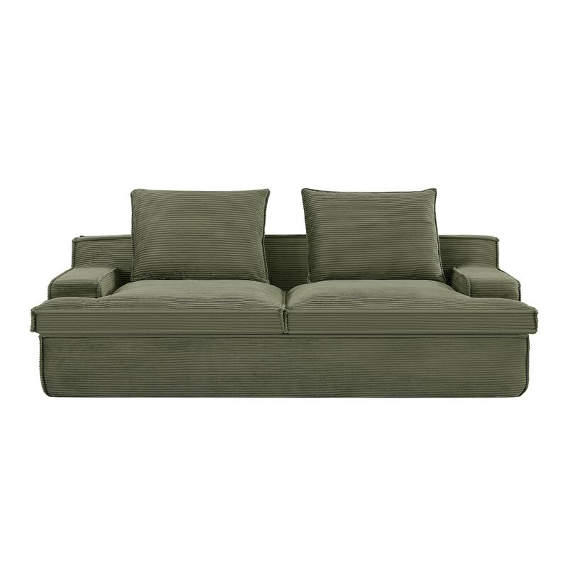 4 Seater Ergonomic Compressed Sofa Oversized Corduroy Couch