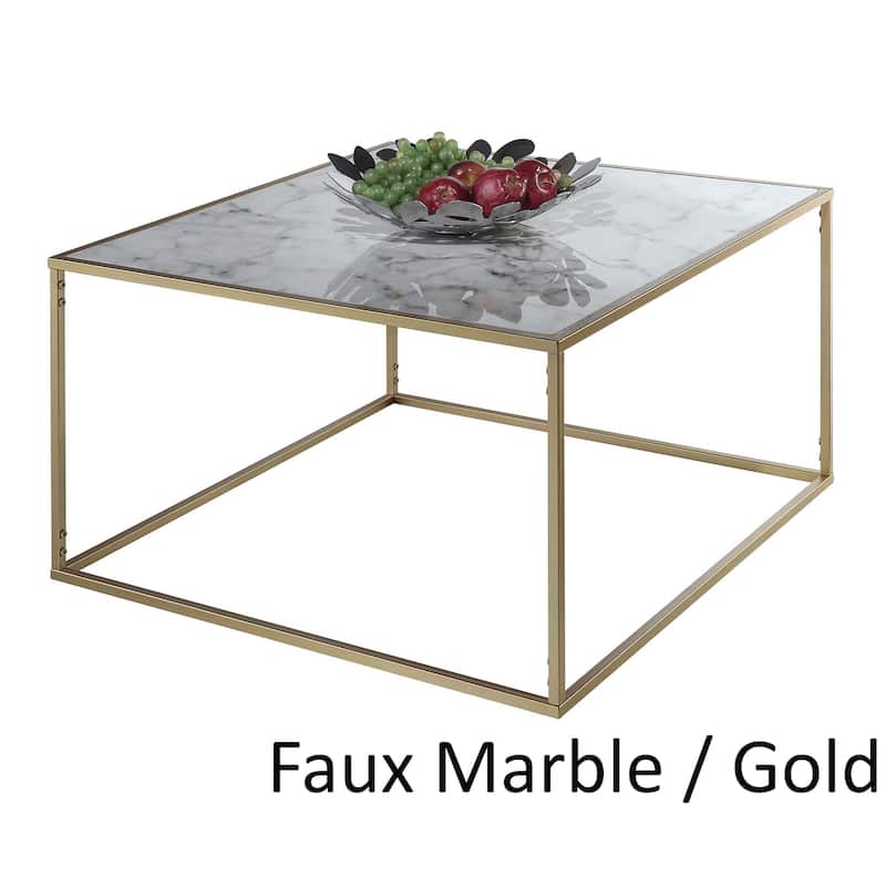 Convenience Concepts Gold Coast Faux Marble Square Coffee Table
