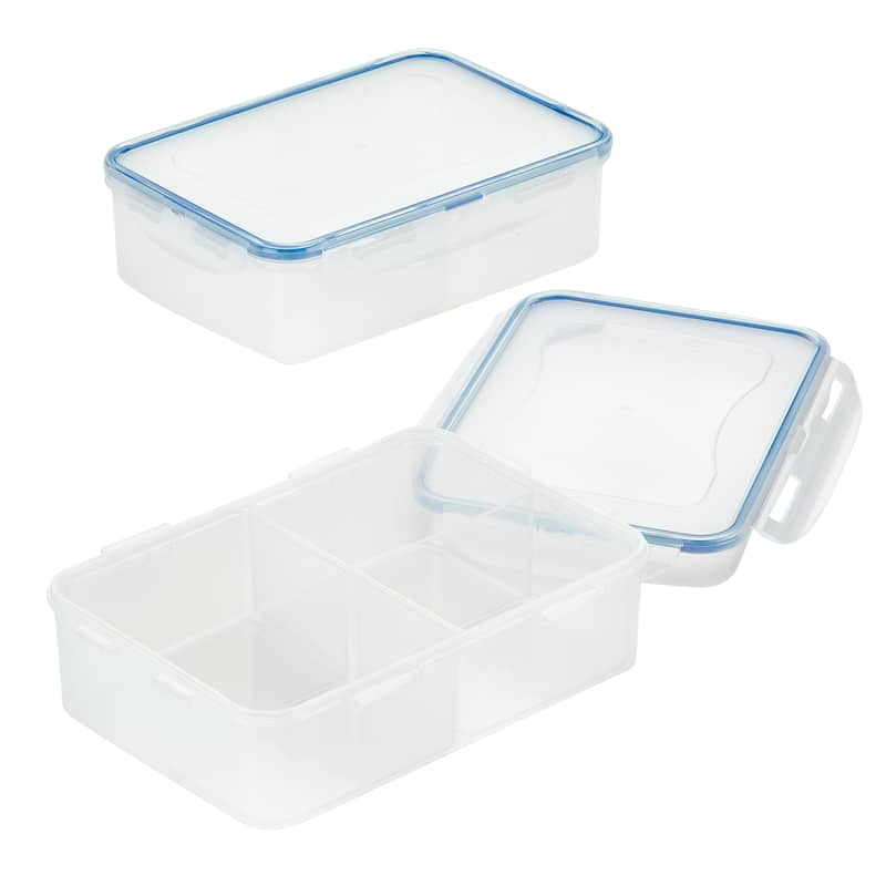 Easy Essentials Divided Food Storage Containers 54oz 2 PC Set Bed