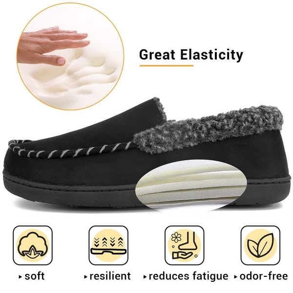 mens fuzzy moccasin slippers