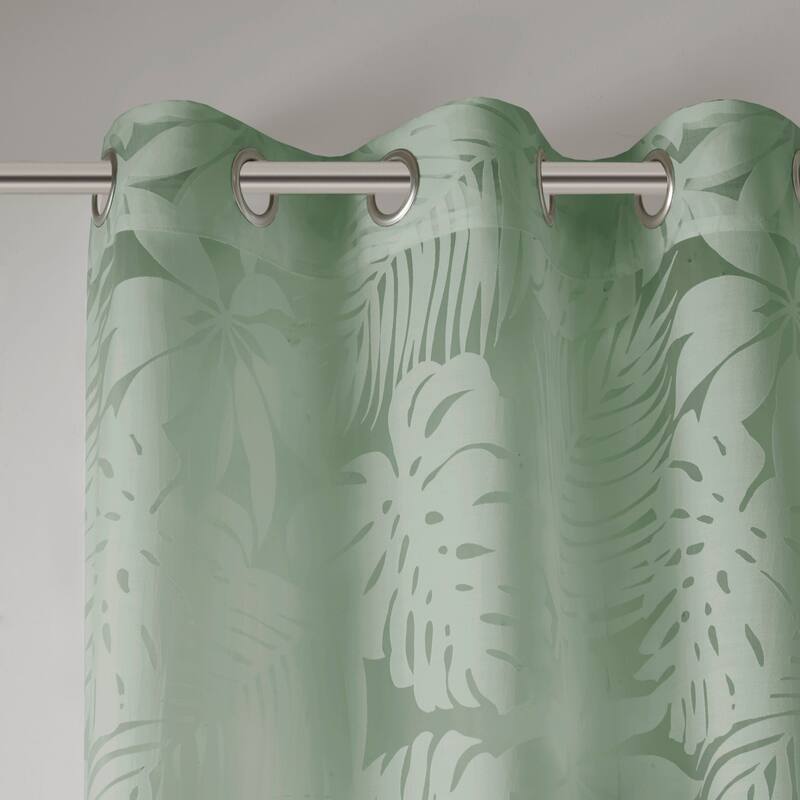 Madison Park Kauna Palm Leaf Burnout Window Curtain Sheer