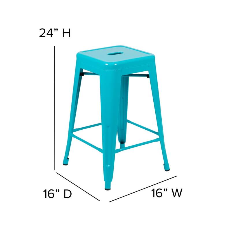 All-Weather Backless Commercial Bar Stool with Poly Resin Seat