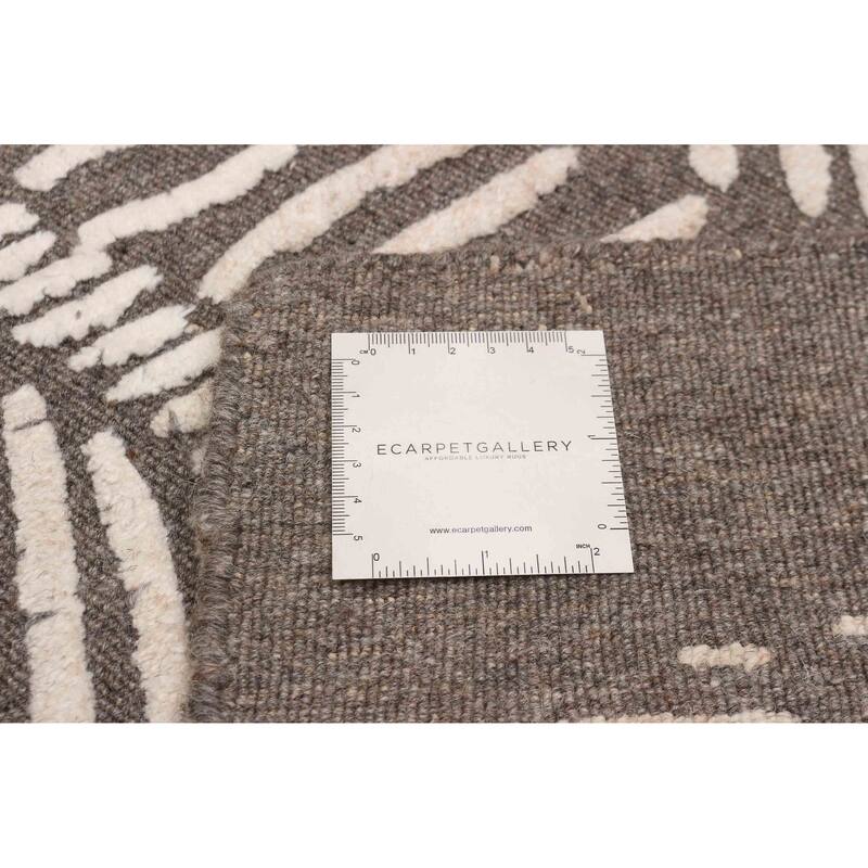 ECARPETGALLERY Hand-knotted Tangier Dark Brown Wool Rug - 5'2 x 7'11