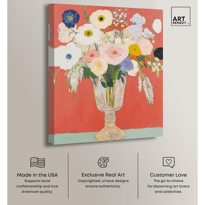 Anemones in a Vase II Canvas by Art Remedy, Gallery Wrapped