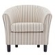 preview thumbnail 2 of 3, Roomfitters Striped Barrel Accent Chair with Upholstered Curved Back and Cushion Seat, Lounge Chair, Beige, Blue Stripe