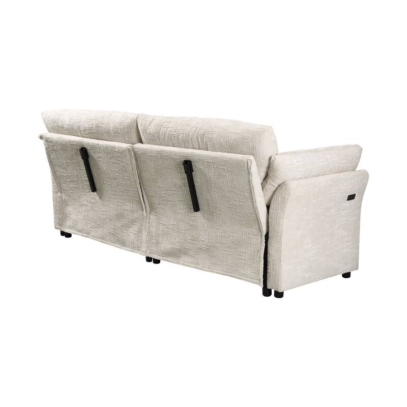 3-Seat Sofa Bed – Pull-Out Sleeper, 89" Sectional Sofa in Beige/Blue/Green