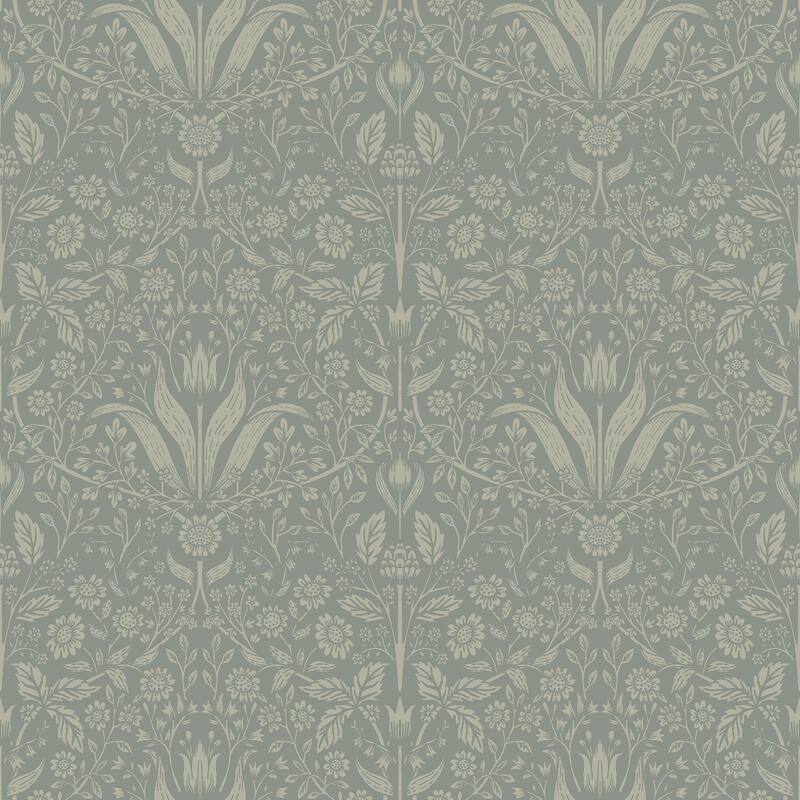 A-Street Prints Mara Green Tulip Ogee Wallpaper