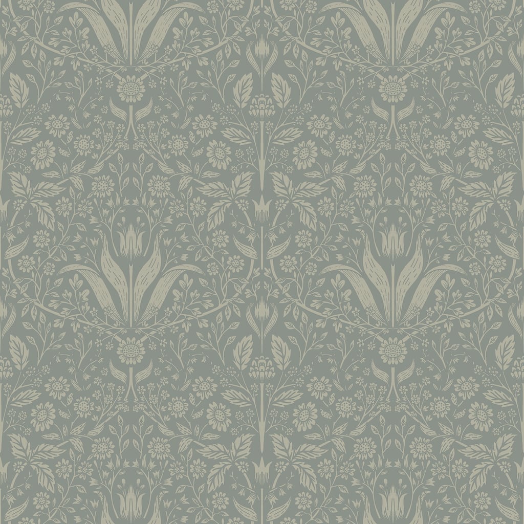 A-Street Prints Mara Green Tulip Ogee Wallpaper