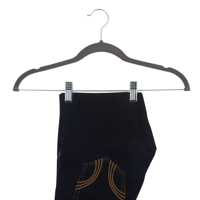 Laura Ashley 12 Pack Velvet Hangers with Clips