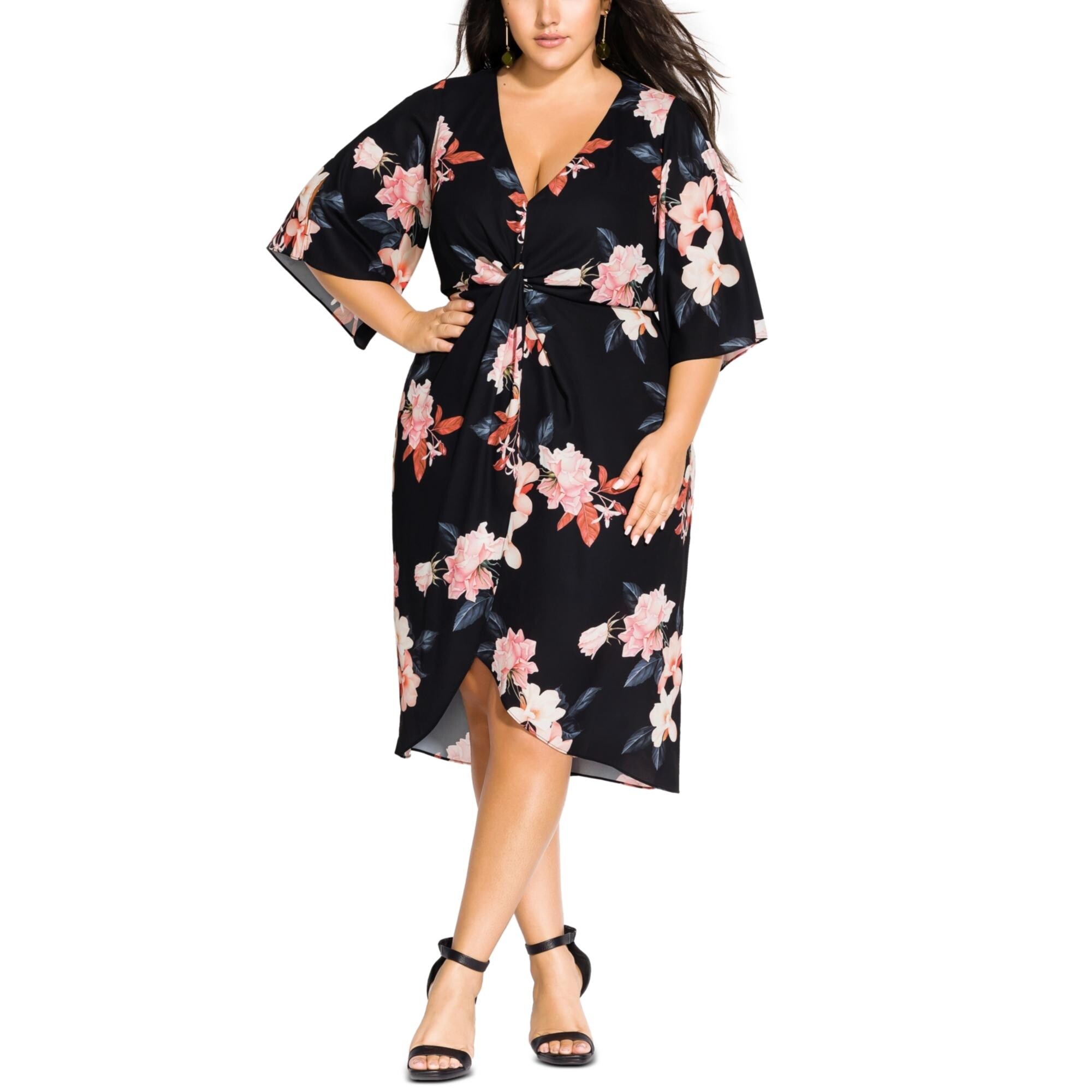 city chic chambray twist dress
