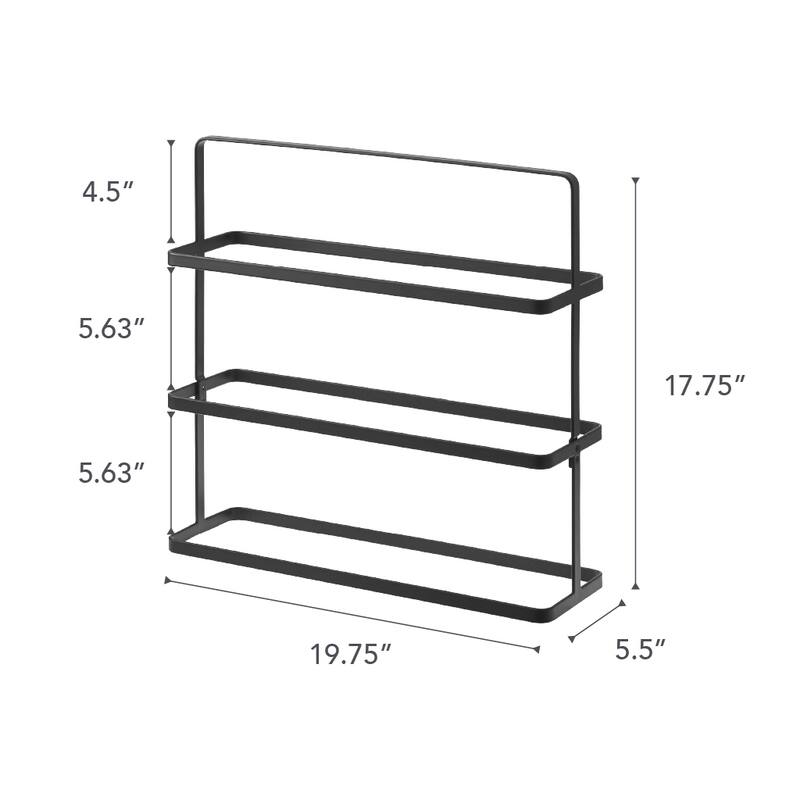 Yamazaki Home Shoe Rack - Two Styles, Steel, Holds 6 to 9 shoes, Holds 19.8 lbs - L 5.51 x W 19.69 x H 17.91 inches