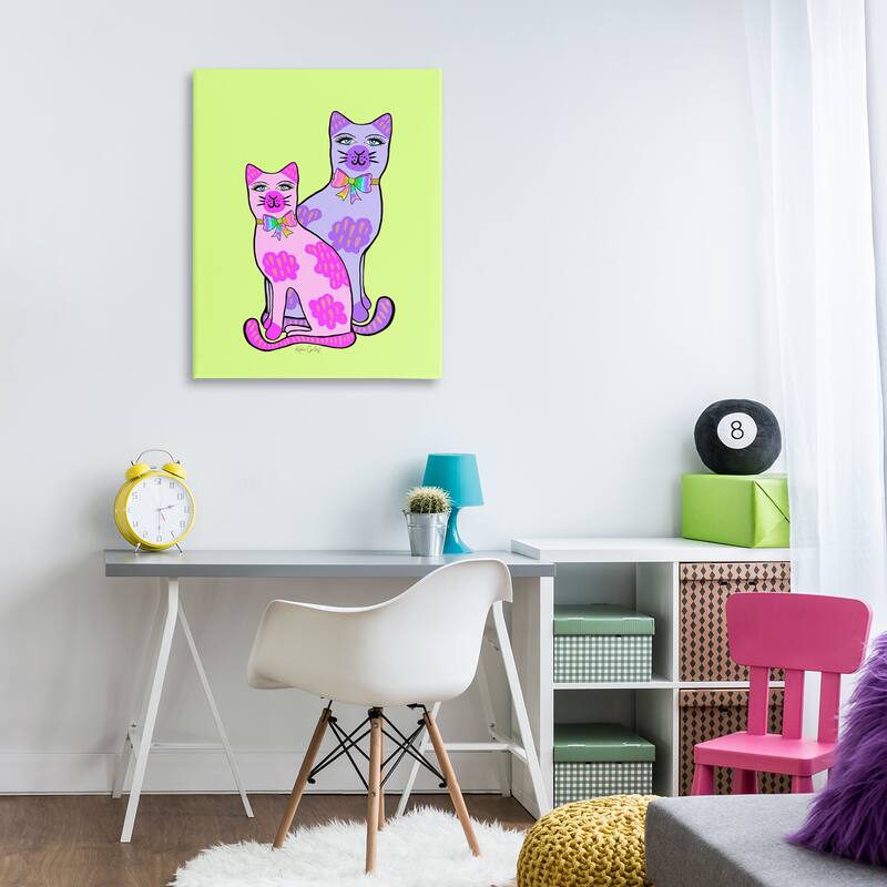 Stupell Funky Bright Cats Canvas Wall Art Design By Katie Conley