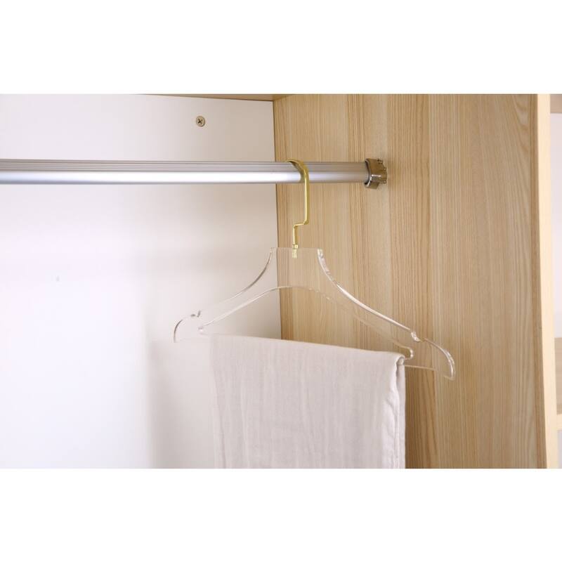 YBM Home Quality Acrylic Clear Coat Hangers, With Bar