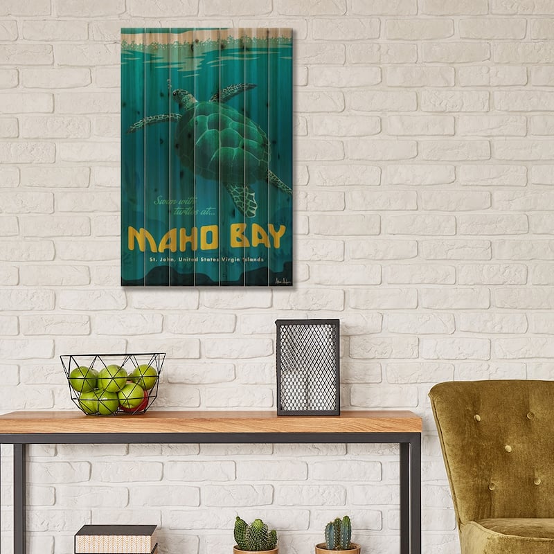 Maho Bay Print On Wood by IdeaStorm Studios - Multi-Color