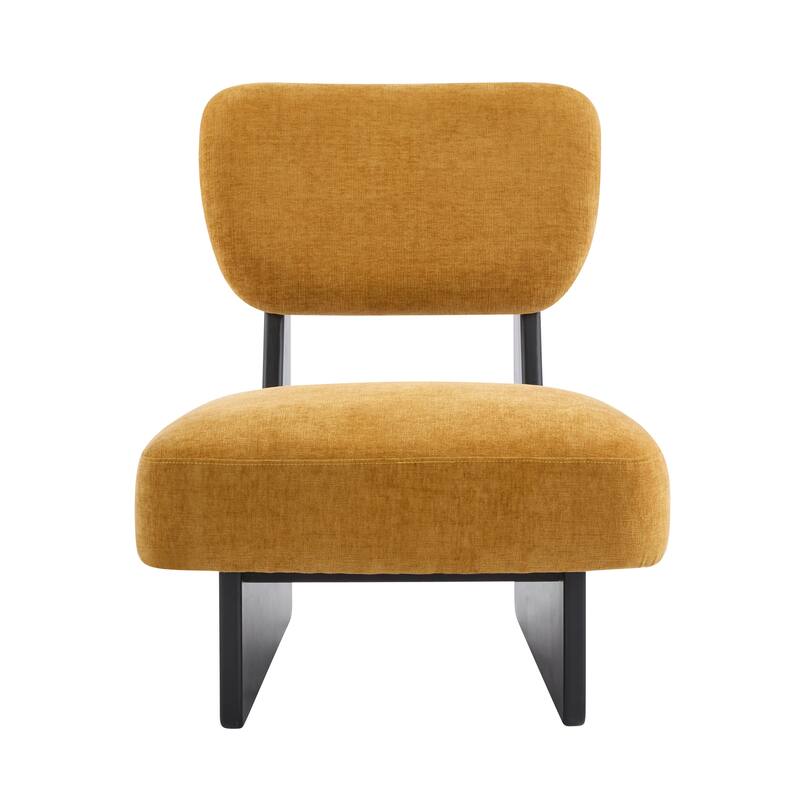Lounge Armless Accent Chair with Wood Frame, Set of 2