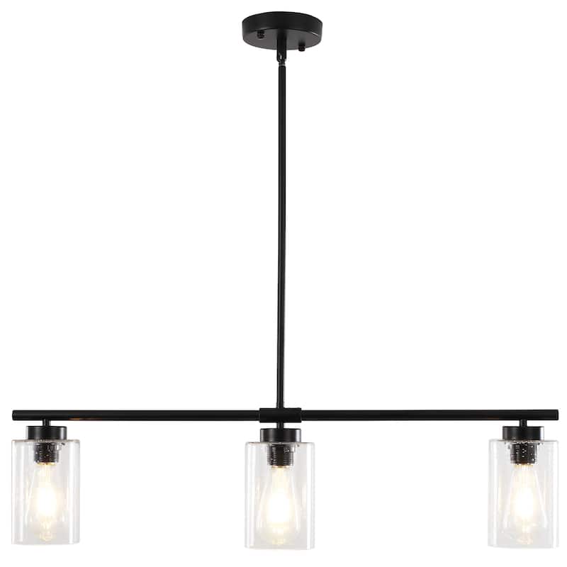Modern Linear Ceiling Hanging Pendant Light With Adjustable Height for Living Room, Foyer