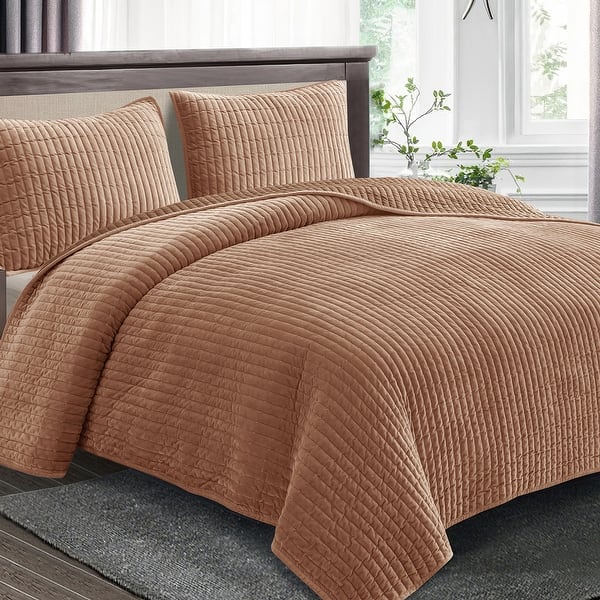 ARL HOME King Size Quilt Set, Oversized Plaid Patchwork, Microfiber Lightweight Reversible Bedspread Coverlet