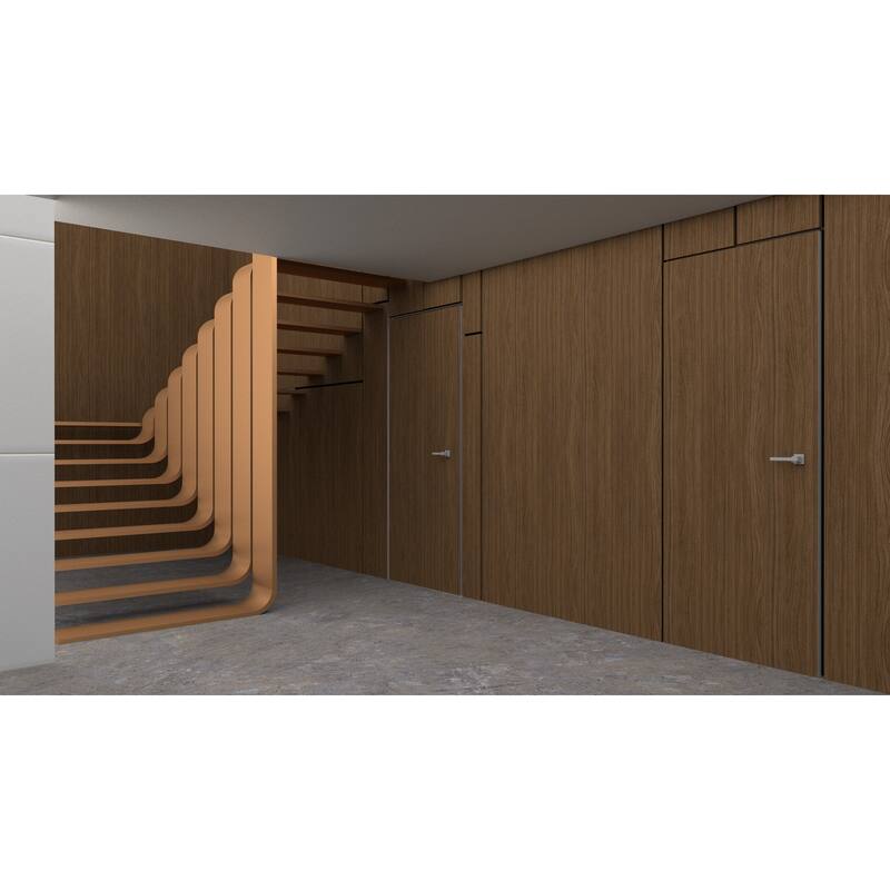 Solid Hidden Door with Handle Planum 0010 Walnut