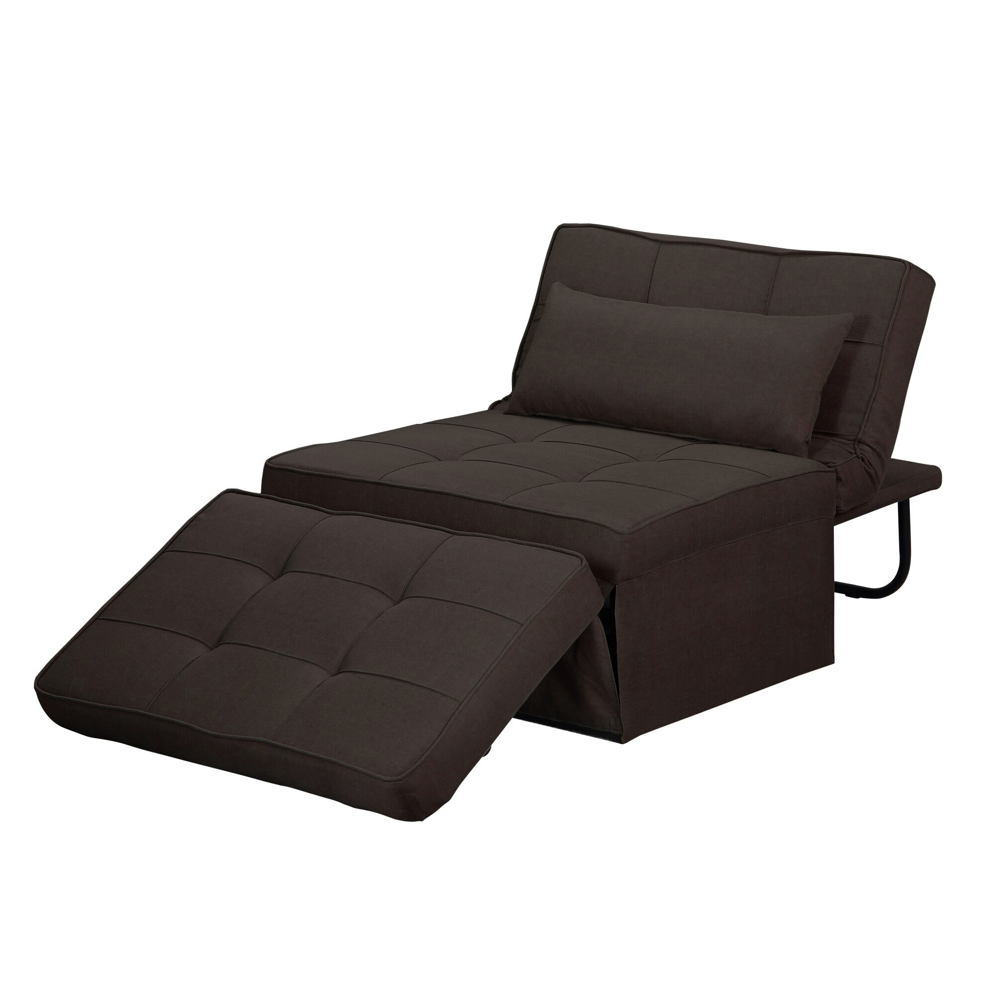 Foldable Sofa Bed Chair Sleeper Chair Ottoman Chaise Lounge Adjustable  Backrest 
