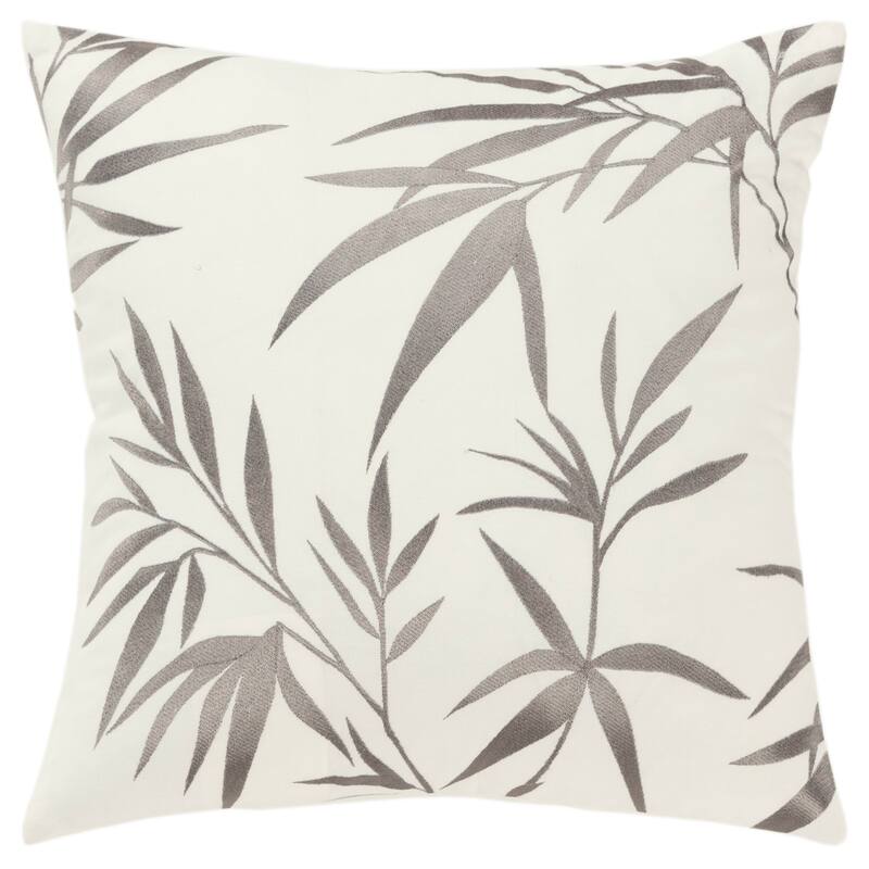 Rizzy Home Transitional Ivory Down Filled Pillow - 18" x 18" - Ivory/Gray