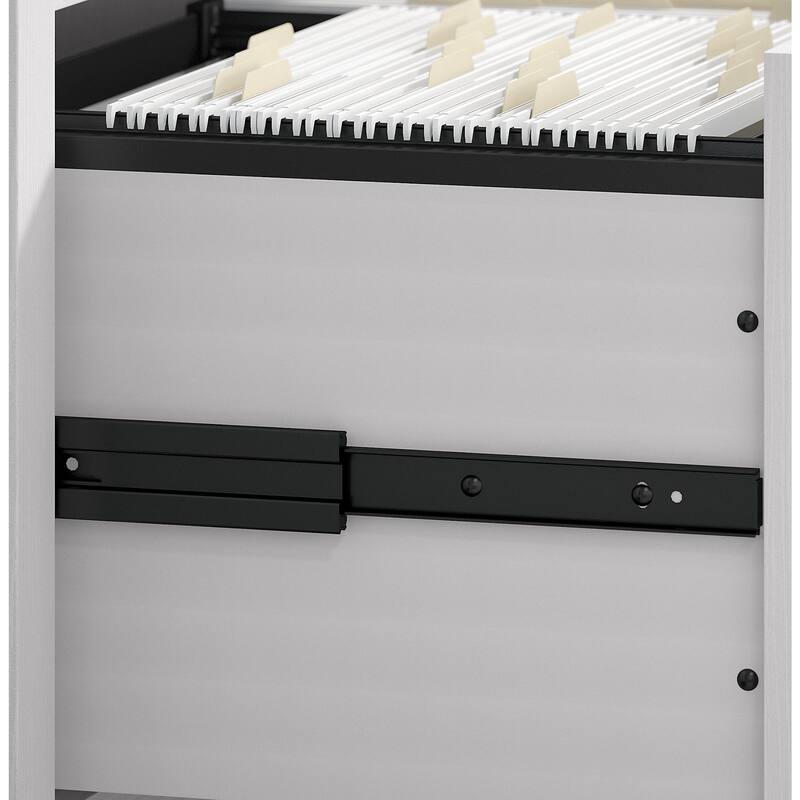 Key West 60W L Desk with File Cabinet and Bookcase by Bush Furniture