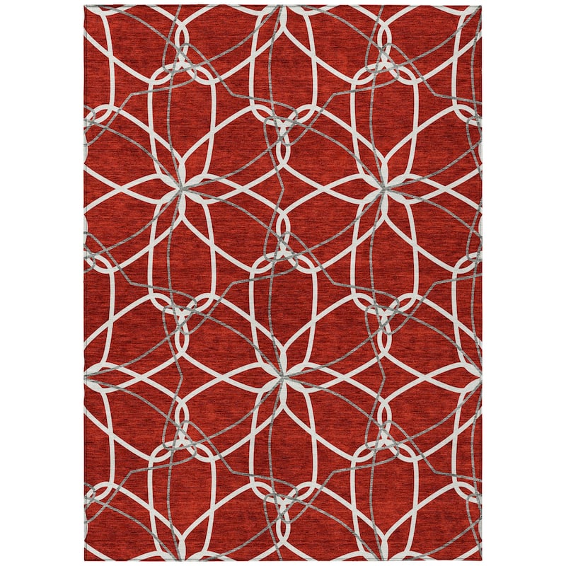 HomeRoots Geometric Modern Rectangle Outdoor Rug