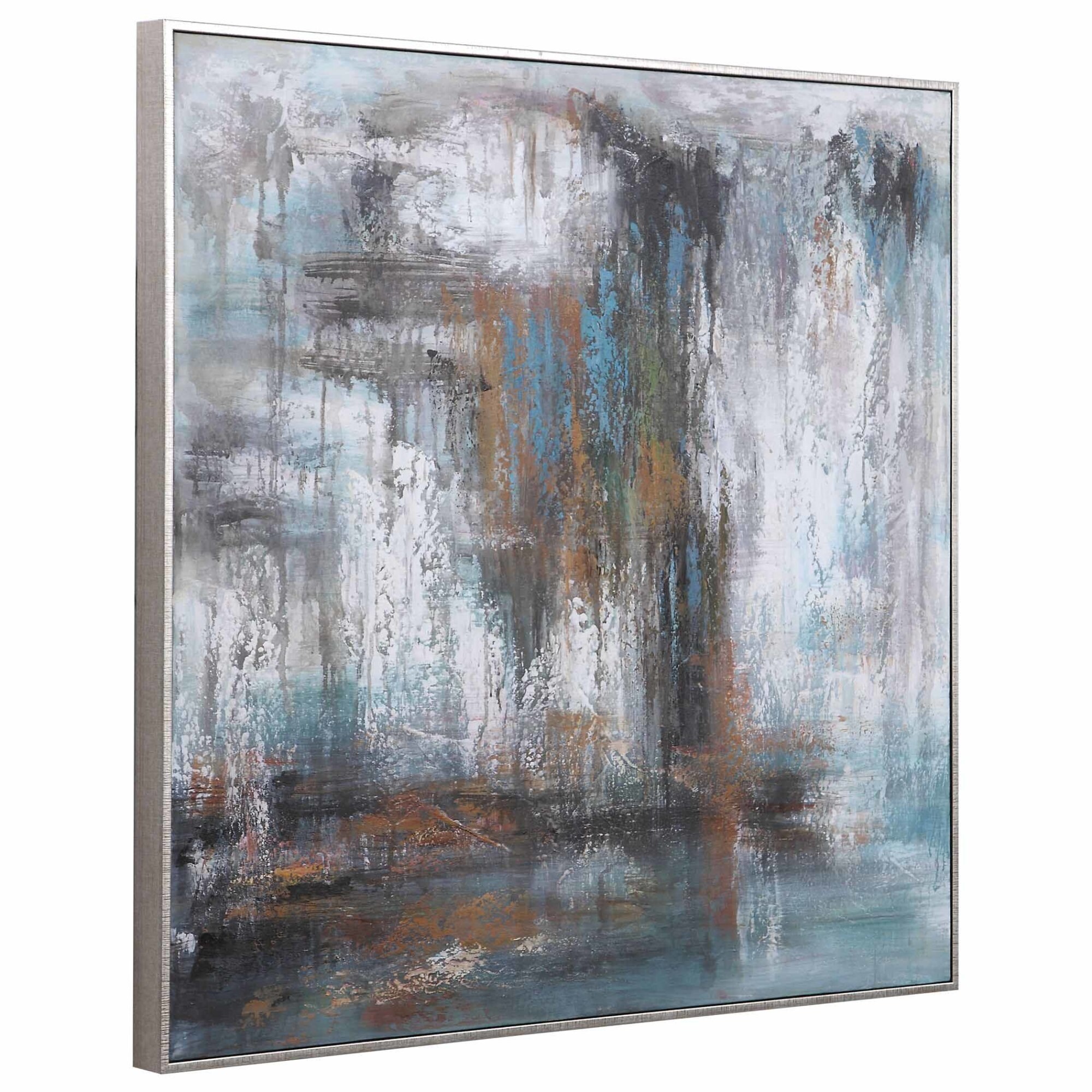 Shop Uttermost 32247 Downpour 35 3 4 Square Framed Abstract